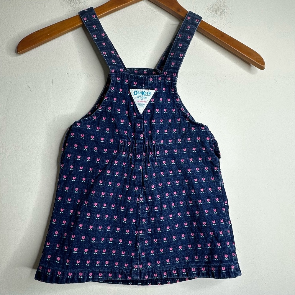 Vintage OshKosh B'Gosh Girl Overall Jumper Dress Size 2T - Picture 5 of 9